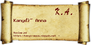 Kanyó Anna névjegykártya