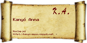 Kanyó Anna névjegykártya