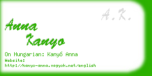 anna kanyo business card